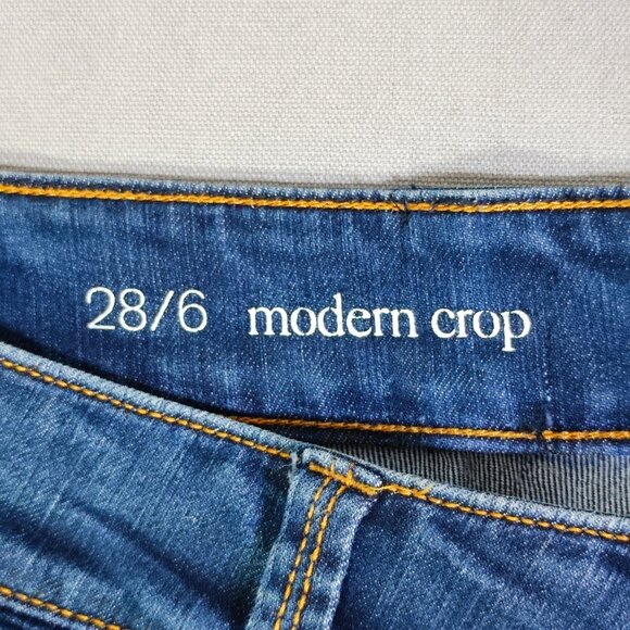 Ann Taylor LOFT jeans Modern Crop women's size 28/6 ink blue colour straight leg - Picture 6 of 14